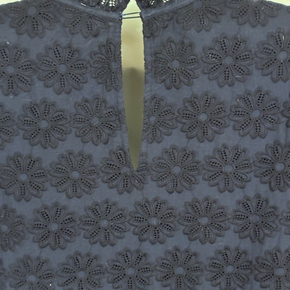 Crown & Ivy Navy Raised Floral Design Cap Sleeves 3 Tiers Dress Plus Sz 2 X - Picture 7 of 12